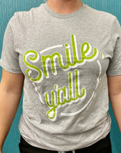 Load image into Gallery viewer, Grey "Smile Y'all" Tee
