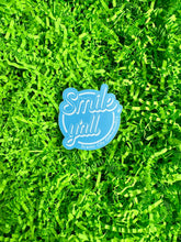 Load image into Gallery viewer, Light Blue Smile Y'all Sticker
