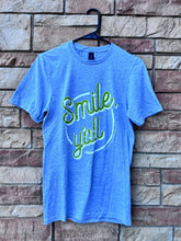 Load image into Gallery viewer, Grey "Smile Y'all" Tee
